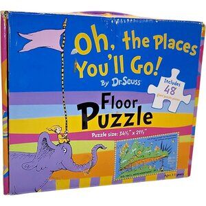 Dr Seuss Oh The Places You'll Go - 48 Piece Floor Puzzle 34"x21" - VG Cond -2010